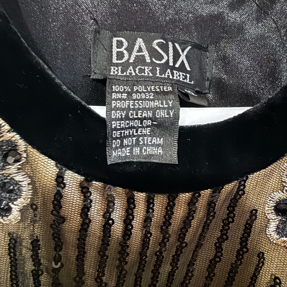 Basix Black and Gold Floral Maxi Dress NWT - Picture 7 of 9